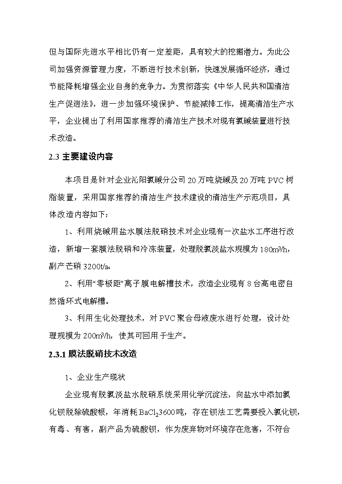 河南某化工公司氯堿裝置清潔生產新增項目評估分析報告第14頁