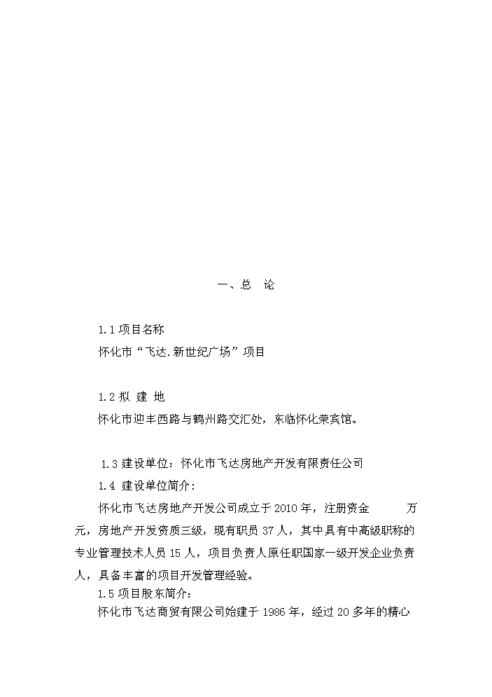 懷化某廣場新增項目評估分析報告預覽圖（6）