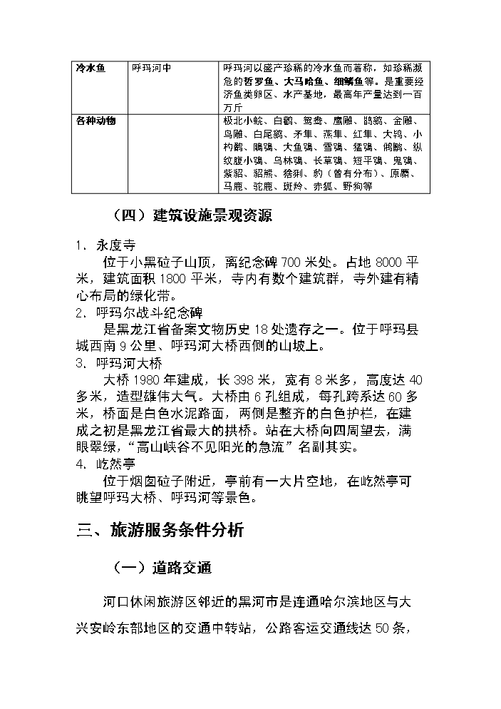 （終稿）呼瑪河口休閑旅游區新增項目評估分析報告.doc（最終版）第11頁