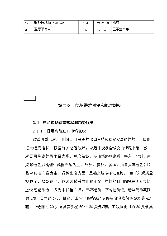 （終稿）華聯高檔白瓷新增項目評估分析報告.doc（最終版）第15頁