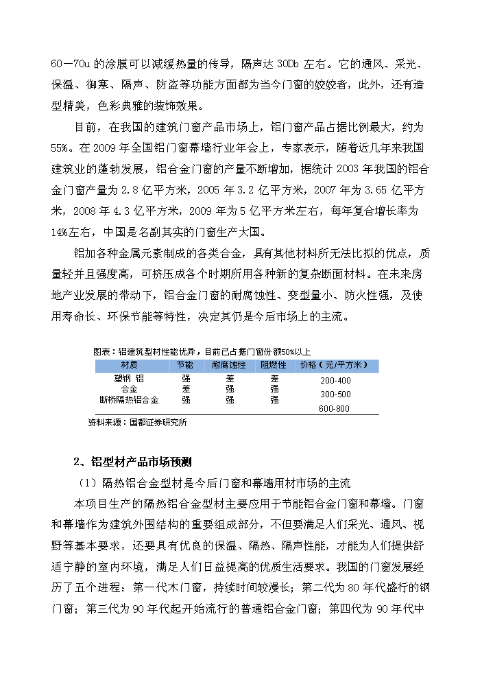（終稿）xx年生產萬噸節能鋁合金型材新增項目評估分析報告.doc（最終版）第9頁