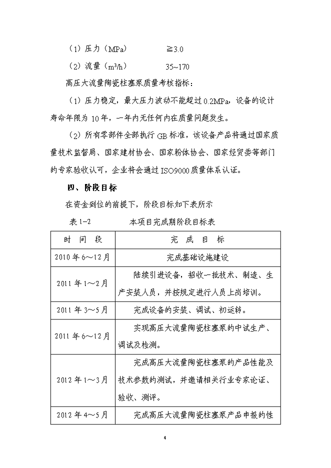 （終稿）高效高壓大流量液壓陶瓷柱塞泵產業化技術改造投資立項申報計劃書.doc（最終版）第4頁