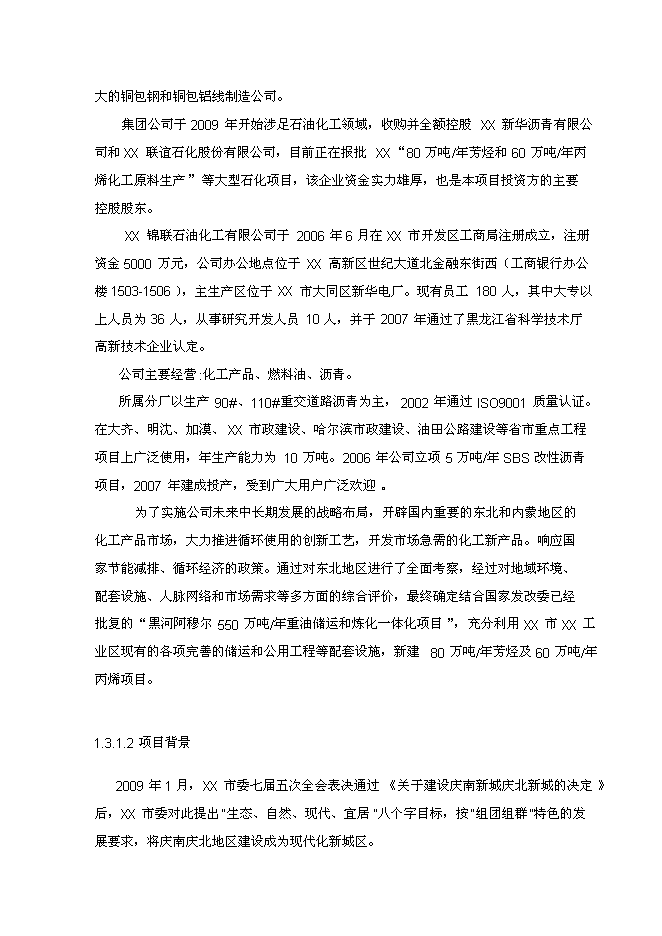 （終稿）年生產萬噸芳烴及丙烯新增項目投資立項申報計劃書.doc（最終版）第3頁