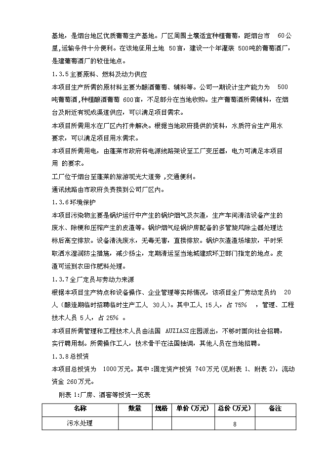 （終稿）年產500噸葡萄酒新增項目投資立項申報計劃書.doc（最終版）第4頁