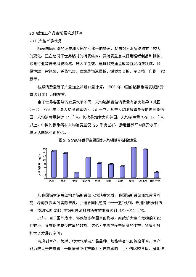 年生產萬噸高精度鋁板帶箔新增項目投資立項申報計劃書第12頁