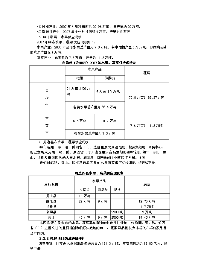 （終稿）蔬菜果品批發大市場升級新增項目投資立項申報計劃書.doc（最終版）第4頁