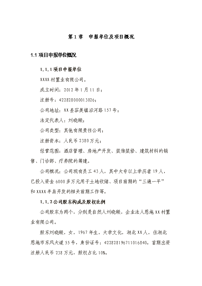 （終稿）五星級大酒店新增項目投資立項申報計劃書告().doc（最終版）第1頁