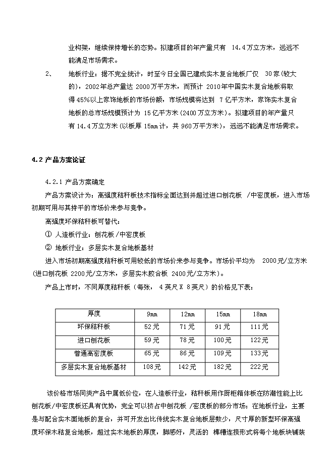 （終稿）年生產萬立方米高強度零甲醛秸桿板新增項目投資立項申報計劃書.doc（最終版）第12頁