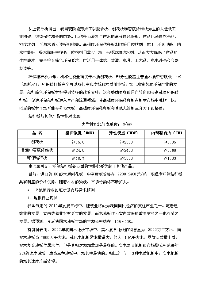 （終稿）年生產萬立方米高強度零甲醛秸桿板新增項目投資立項申報計劃書.doc（最終版）第9頁