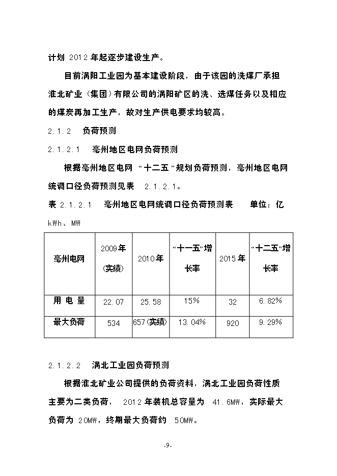 渦北工業園110kv輸變電工程投資立項申報計劃書第9頁