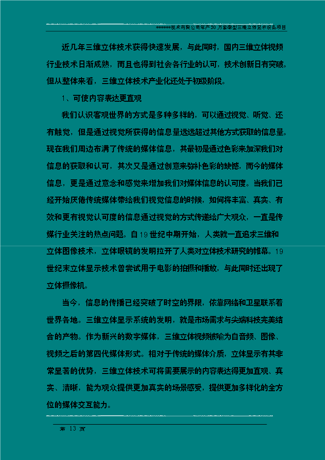 （終稿）年生產萬套微型三維立體顯示設備新增項目投資立項申報計劃書.doc（最終版）第13頁
