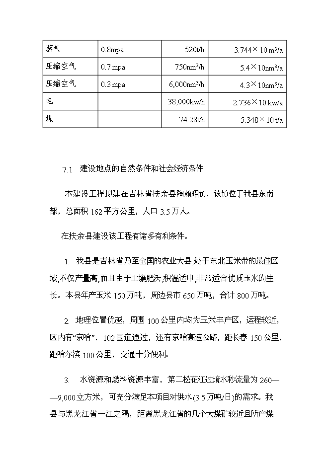 （終稿）扶余縣50萬噸燃料酒精新增項目投資立項申報計劃書.doc（最終版）第10頁