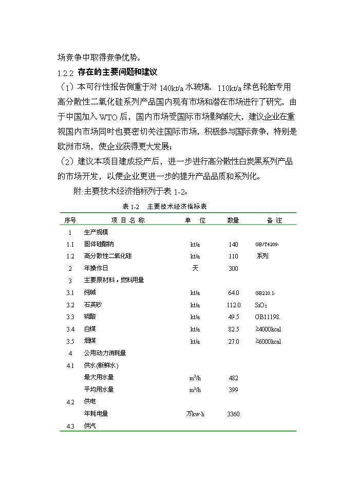 （終稿）擴建140kta固體水玻璃及110kta綠色輪胎專用高分散性二氧化硅新增項目投資立項申報計劃書.doc（最終版）第9頁