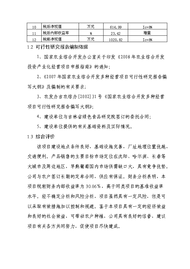 （終稿）千噸設施早熟葡萄基地擴建新增項目投資立項申報計劃書.doc（最終版）第3頁