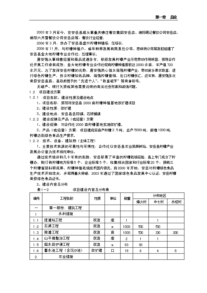（終稿）水果經濟林（檸檬）種植基地改擴建新增項目投資立項申報計劃書.doc（最終版）第2頁