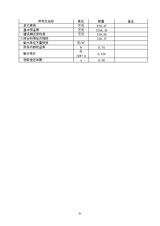 北水南調工程新增項目投資立項申報計劃書第8頁