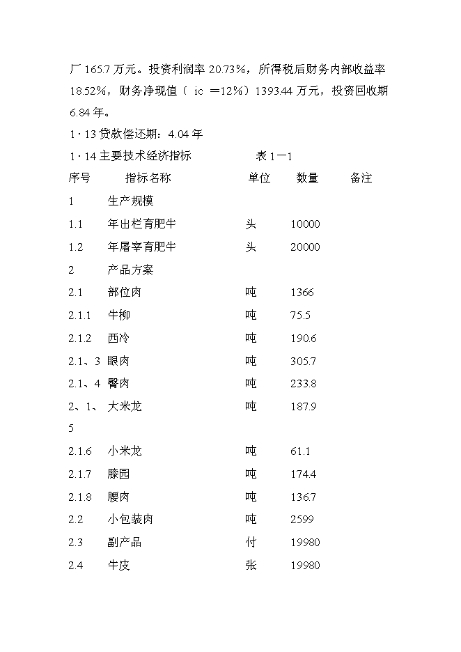 （終稿）肉牛飼養及屠宰加工生產線新增項目投資立項申報計劃書.doc（最終版）第3頁