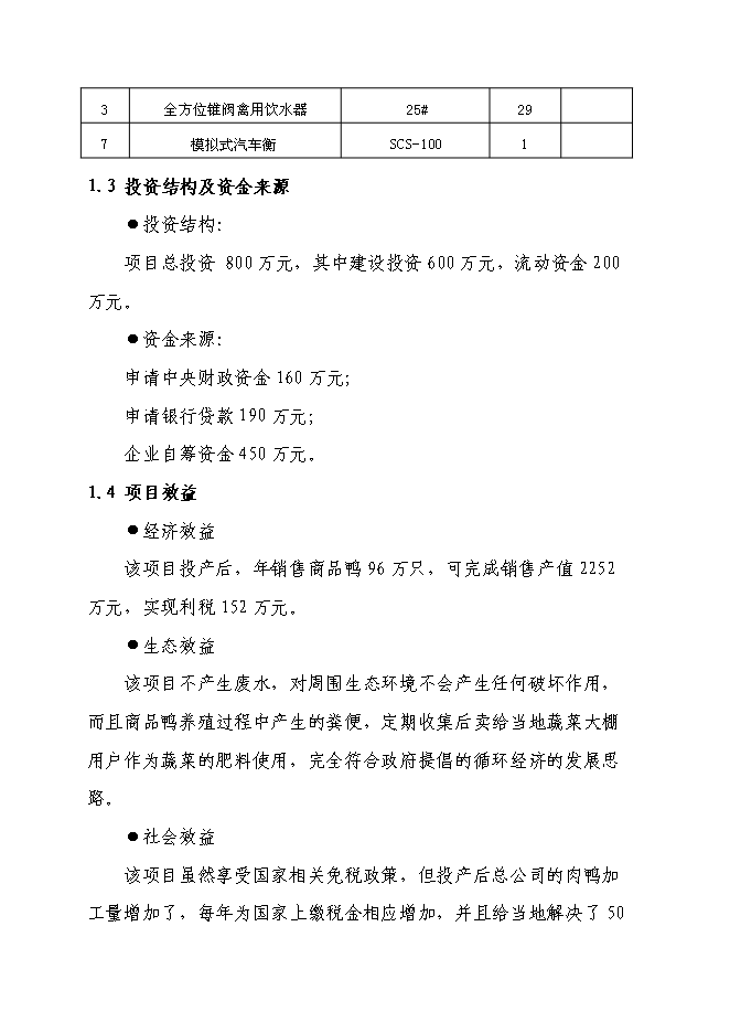 （終稿）商品鴨養殖基地新增項目投資立項申報計劃書.doc（最終版）第4頁