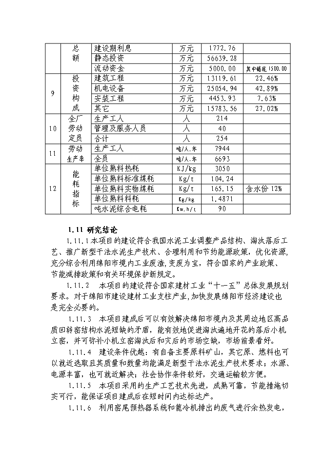 （終稿）日產千噸熟料水泥生產線新增項目投資立項申報計劃書.doc（最終版）第9頁
