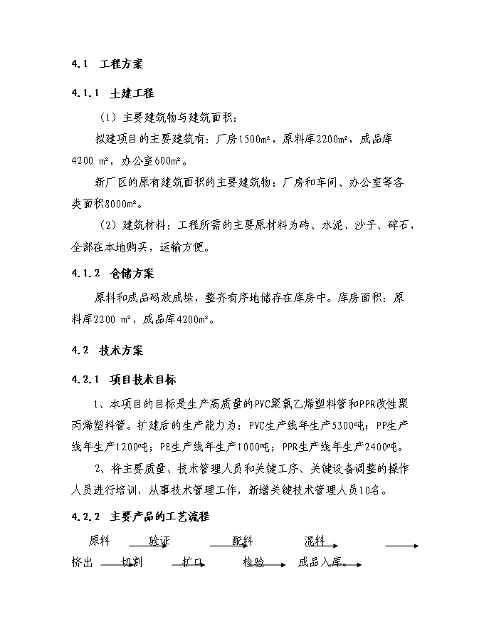 （終稿）塑料管廠征地擴建規模新增項目投資立項申報計劃書.doc（最終版）