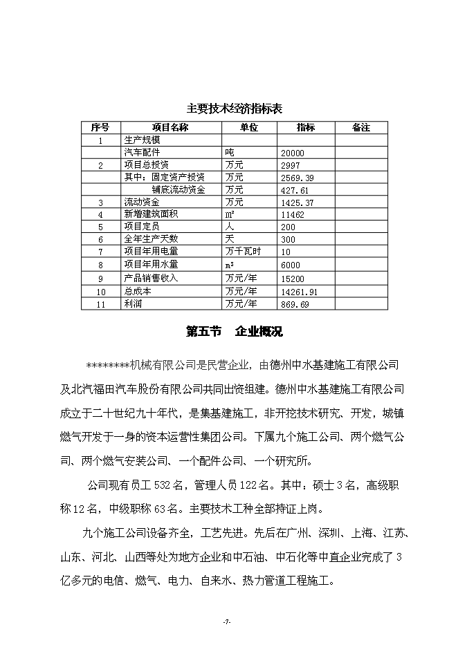 （終稿）年生產萬噸汽車配件制造新增項目投資立項申報計劃書.doc（最終版）第7頁
