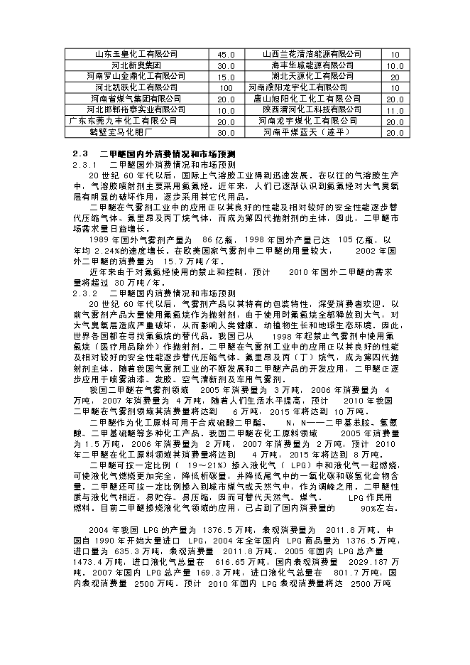 （終稿）年生產萬噸甲醇氣相催化脫水制二甲醚裝置新增項目投資立項申報計劃書.doc（最終版）第11頁