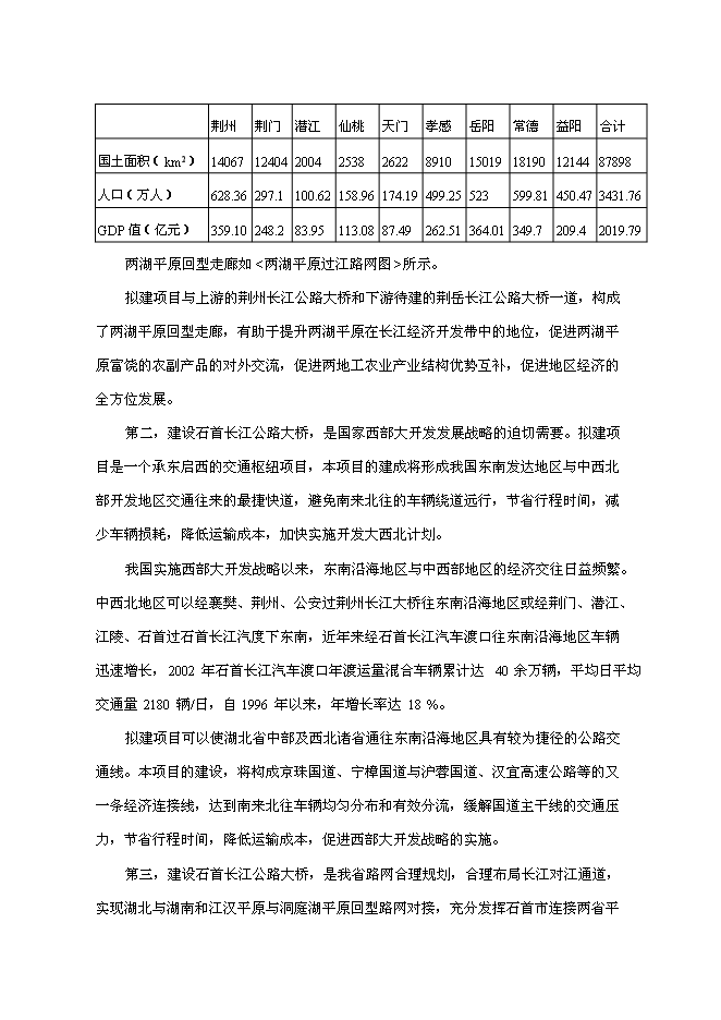 （終稿）石首長江公路大橋新增項目初步新增項目投資立項申報計劃書.doc（最終版）第8頁