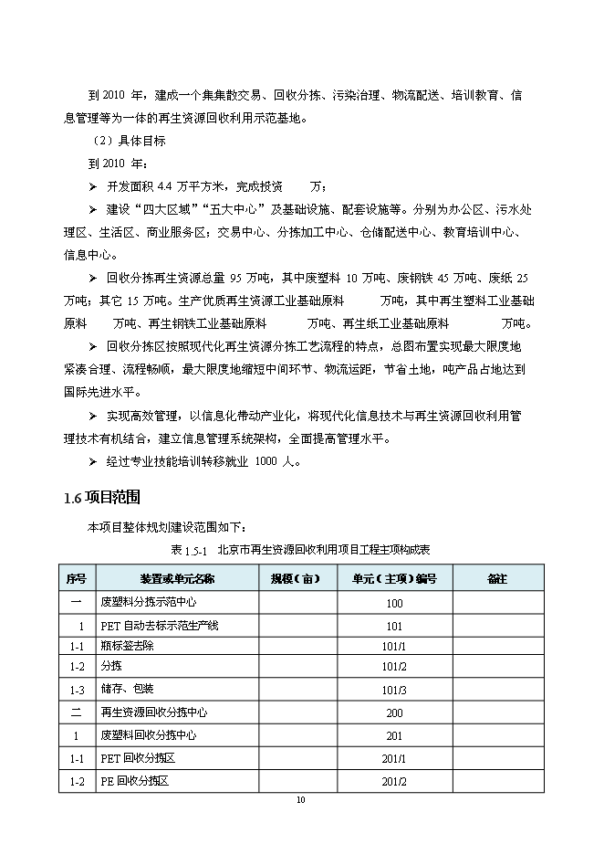 （終稿）北京再生資源回收利用新增項目投資立項申報計劃書.doc（最終版）第10頁