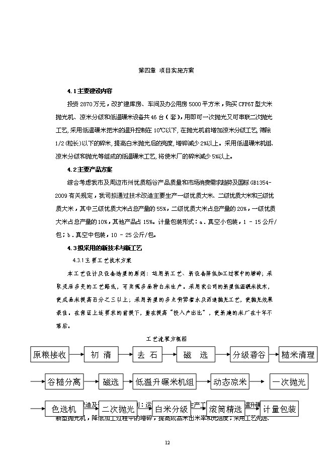 （終稿）年加工萬噸大米生產線低溫碾米拋光技術改造新增項目投資立項申報計劃書.doc（最終版）第12頁