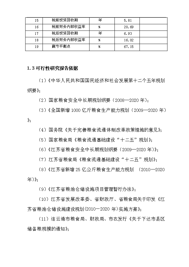 （終稿）糧油管理所5千萬斤倉容新增項目投資立項申報計劃書.doc（最終版）