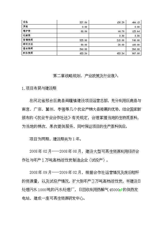 （終稿）利用生物質生產木質活性炭及相關可再生資源開發利用新增項目投資立項申報計劃書.doc（最終版）第9頁
