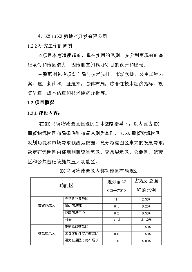 （終稿）某某公司商貿物流園新增項目投資立項申報計劃書.doc（最終版）第2頁