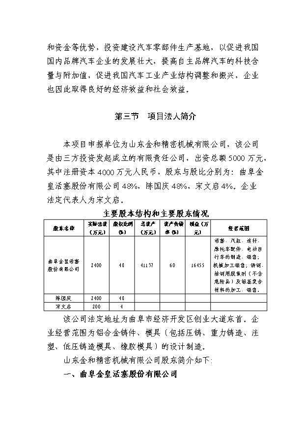 （終稿）自動變速器殼體、離合器箱體和閥體等鋁合金壓鑄件20萬套機械新建項目投資計劃書.doc（OK版）