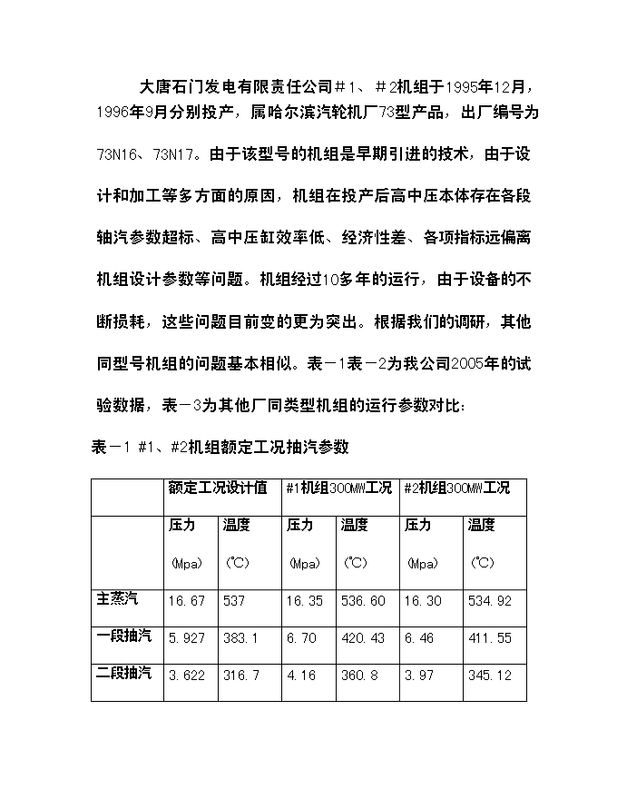 （定稿）機組汽輪機本體節能項目投資可行性論證初步設計報告（最終定稿）預覽圖（3）