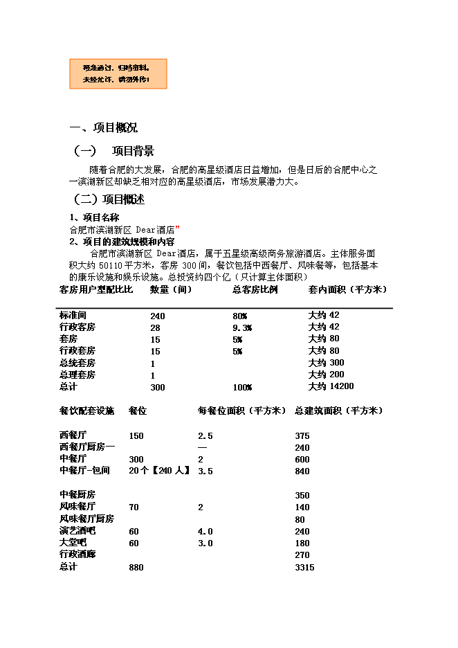 （終稿）五星級高級商務旅游酒店新增項目可行性投資論證建議書.doc（最終版）第1頁
