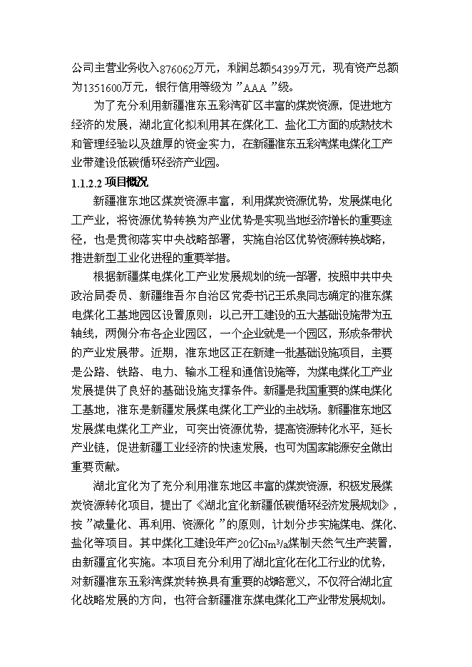 （終稿）億立方米煤制天然氣及其配套工程新增項目可行性投資論證建議書.doc（最終版）第2頁