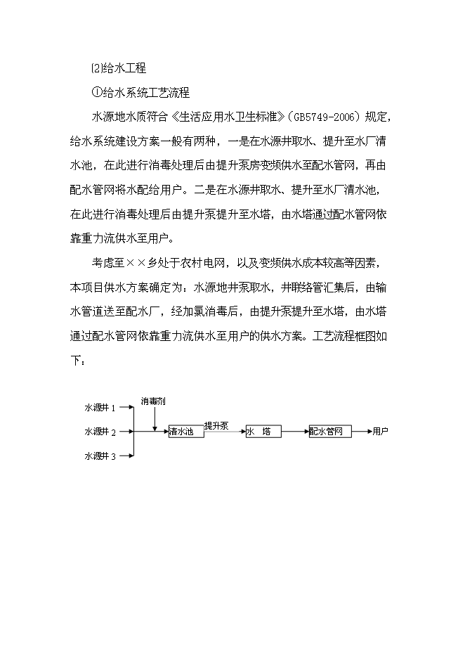 鄉鎮集中供水工程新增項目可行性投資論證建議書