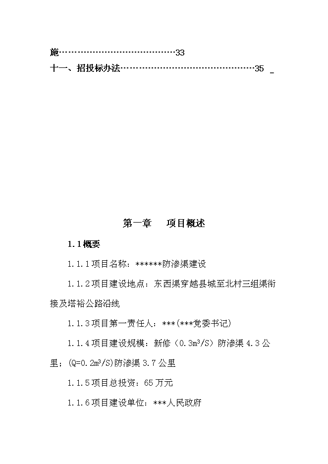 （終稿）以工代賑防滲渠新增項目可行性投資論證建議書.doc（最終版）