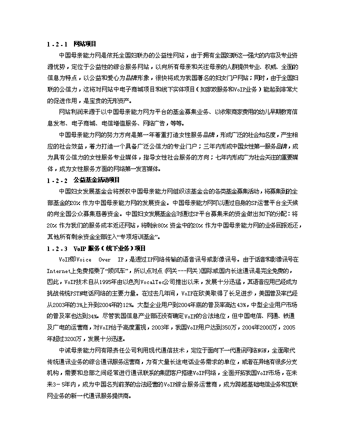 （終稿）中誠母親能力網有限公司新增項目可行性投資論證建議書.doc（最終版）
