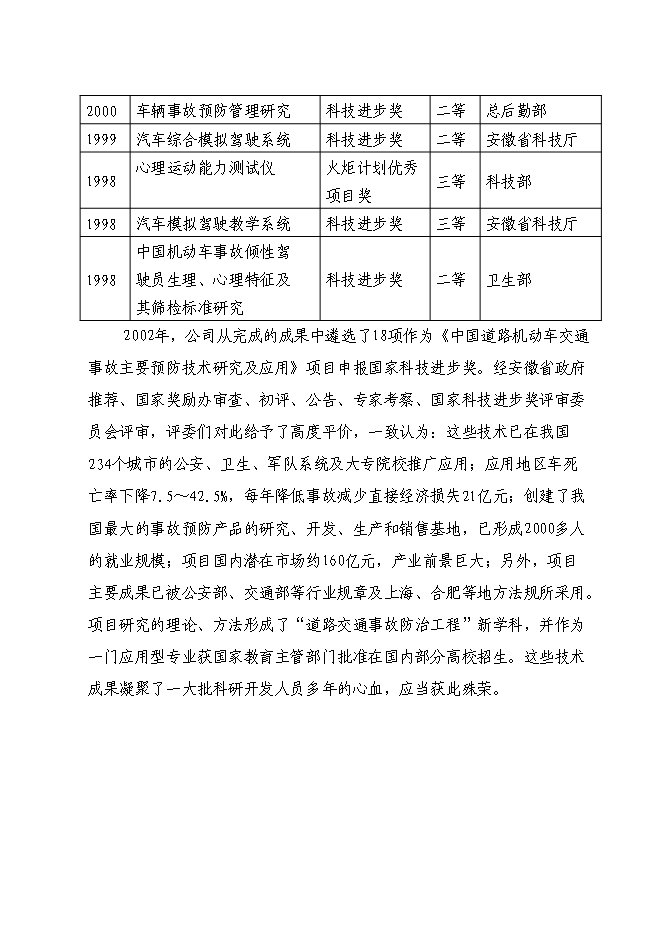 （終稿）中國機動車交通事故防治成套設備產業化新增項目技術成果轉化新增項目可行性投資論證建議書.doc（最終版）第6頁