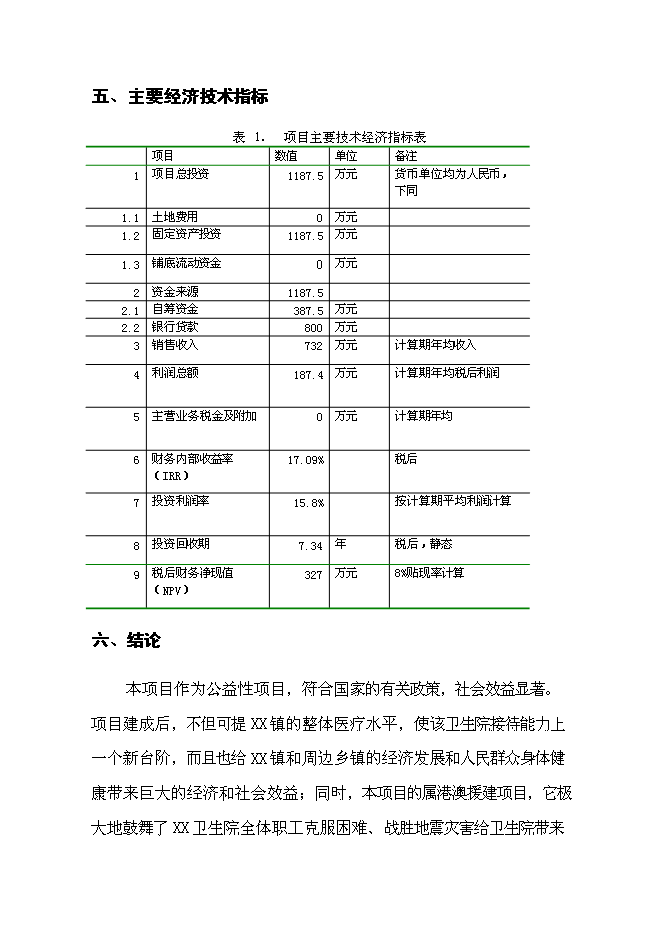 （終稿）中心衛生院港澳特區援助災后重建新增項目可行性投資論證建議書.doc（最終版）