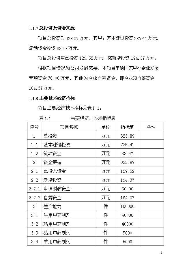 （終稿）中藥材獸藥制劑生產線技術改造新增項目可行性投資論證建議書.doc（最終版）