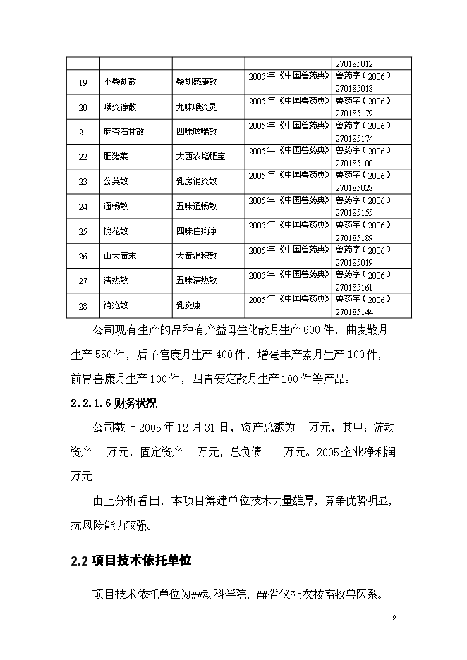 （終稿）中藥材獸藥制劑生產線技術改造新增項目可行性投資論證建議書.doc（最終版）