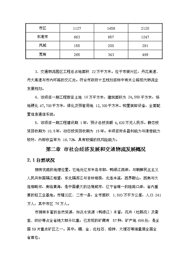 （終稿）交通物流園區工程新增項目可行性投資論證建議書.doc（最終版）第12頁