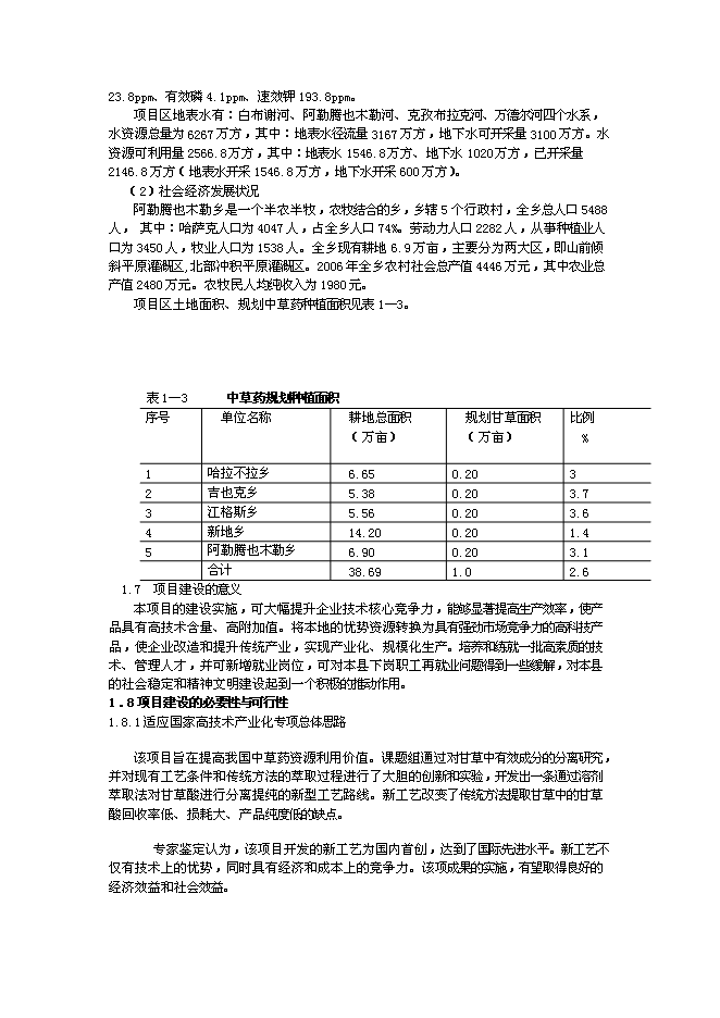 （終稿）中草藥有機物提取精制深加工技術改造與中草藥種植基地新增項目可行性投資論證建議書.doc（最終版）