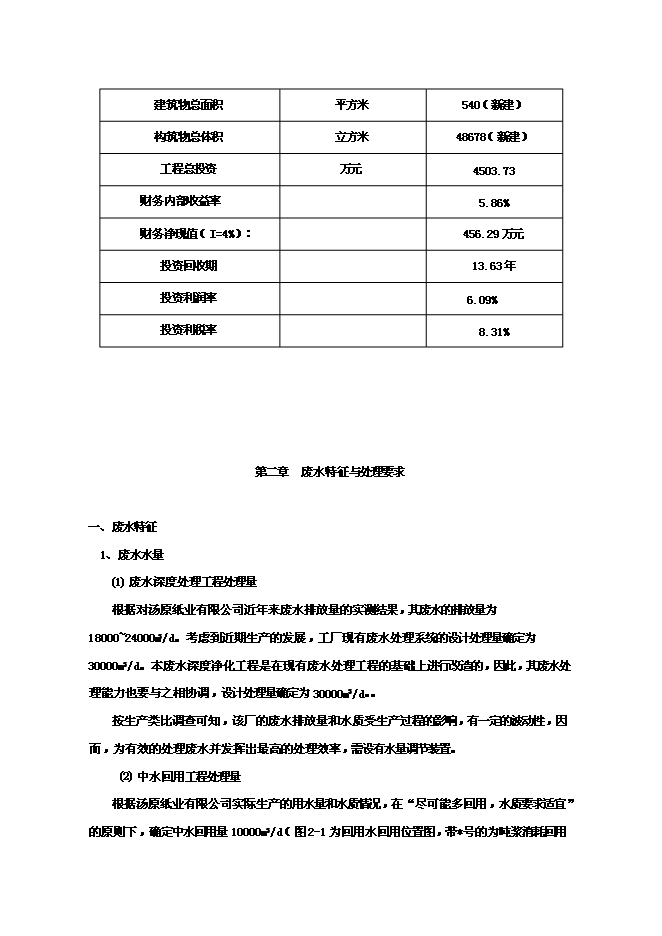 （終稿）中水廢水深度凈化工程和中水回用工程新增項目可行性投資論證建議書.doc（最終版）