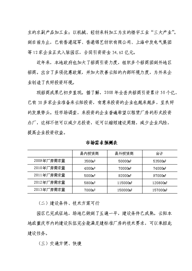 （終稿）云陽縣中小企業標準廠房新增項目可行性投資論證建議書.doc（最終版）