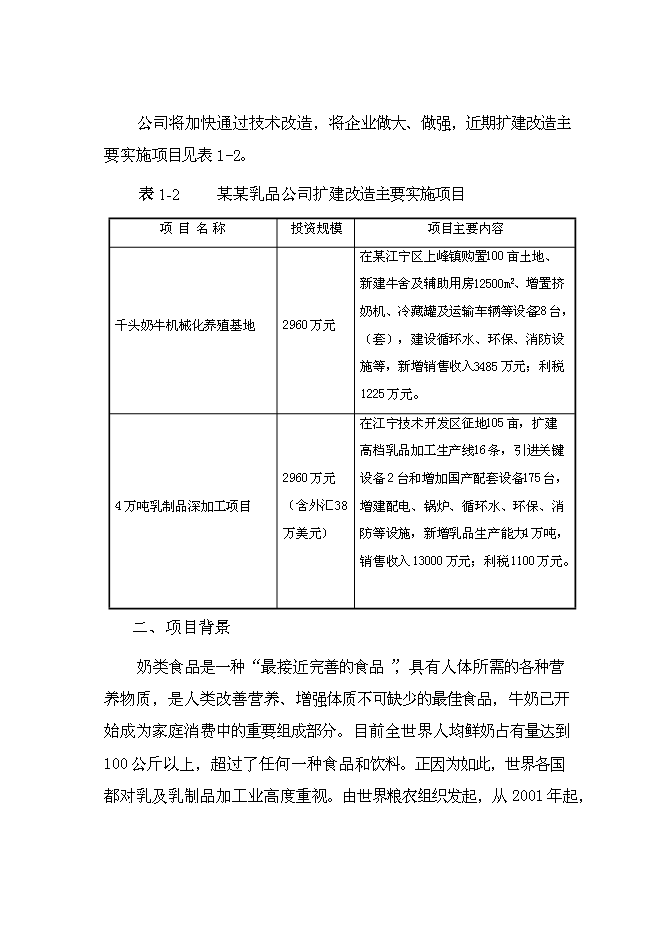 （終稿）乳品深加工新增項目可行性投資論證建議書.doc（最終版）