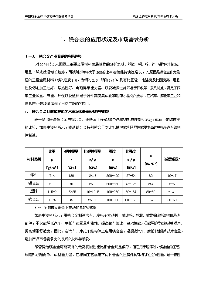 （終稿）中國鎂合金產業新增項目可行性投資論證建議書.doc（最終版）第4頁