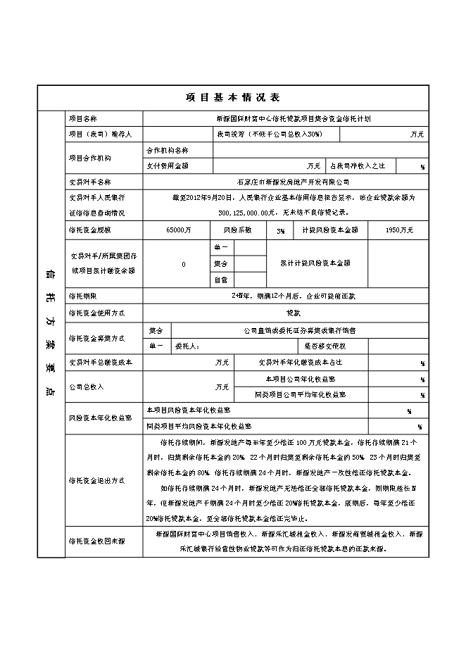 （終稿）中鐵信托新源國際財富中心信托貸款新增項目集合資金信托計劃新增項目可行性投資論證建議書.doc（最終版）